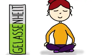 Ein Kind meditiert, um Gelassenheit zu finden. Vier Kinder könnten diesen Zustand erreichen.