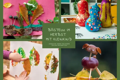 Kreatives **Herbst basteln Kita**: Kinder gestalten bunte Kürbisse, Blattbilder und Kastanientierchen. Tolle Ideen für einen Nachmittag voller Spaß!