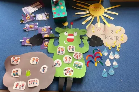 Bastelarbeit zum Thema Freundschaft im Kindergarten: Gefühle, Wut, Trauer und wie Kinder miteinander umgehen.