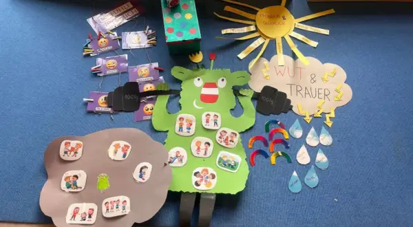 Bastelarbeit zum Thema Freundschaft im Kindergarten: Gefühle, Wut, Trauer und wie Kinder miteinander umgehen.