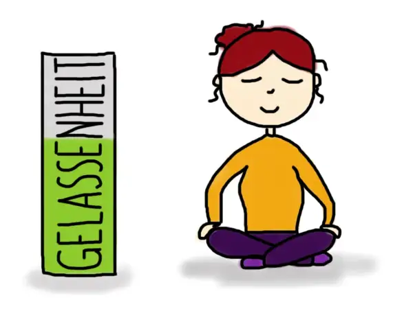 Ein Kind meditiert, um Gelassenheit zu finden. Vier Kinder könnten diesen Zustand erreichen.