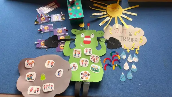 Bastelarbeit zum Thema Freundschaft im Kindergarten: Gefühle, Wut, Trauer und wie Kinder miteinander umgehen.